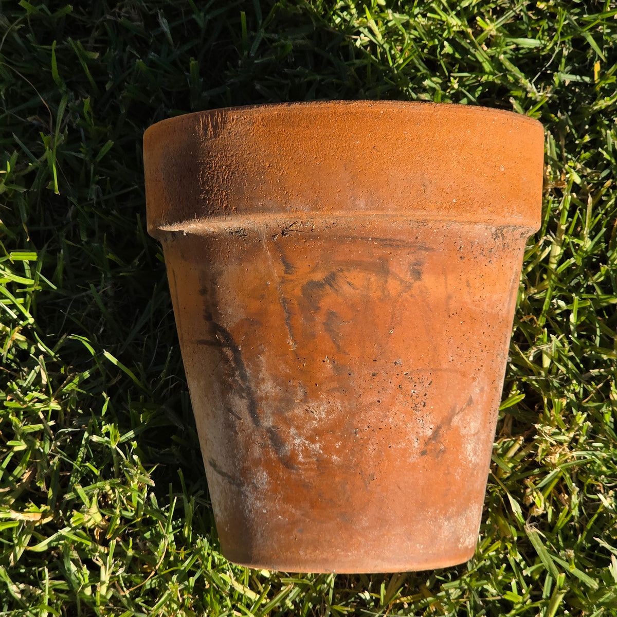 Vintage Italian Style Terracotta Clay Planter 9" Standard Flower Garden Pot Aged