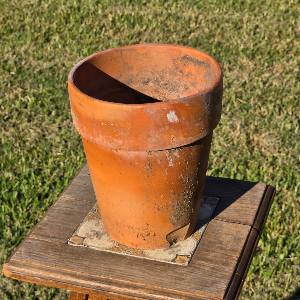 Vintage Norcal Terracotta Long Tom Planter Pot Tall Clay Garden Flower 7" x 8"
