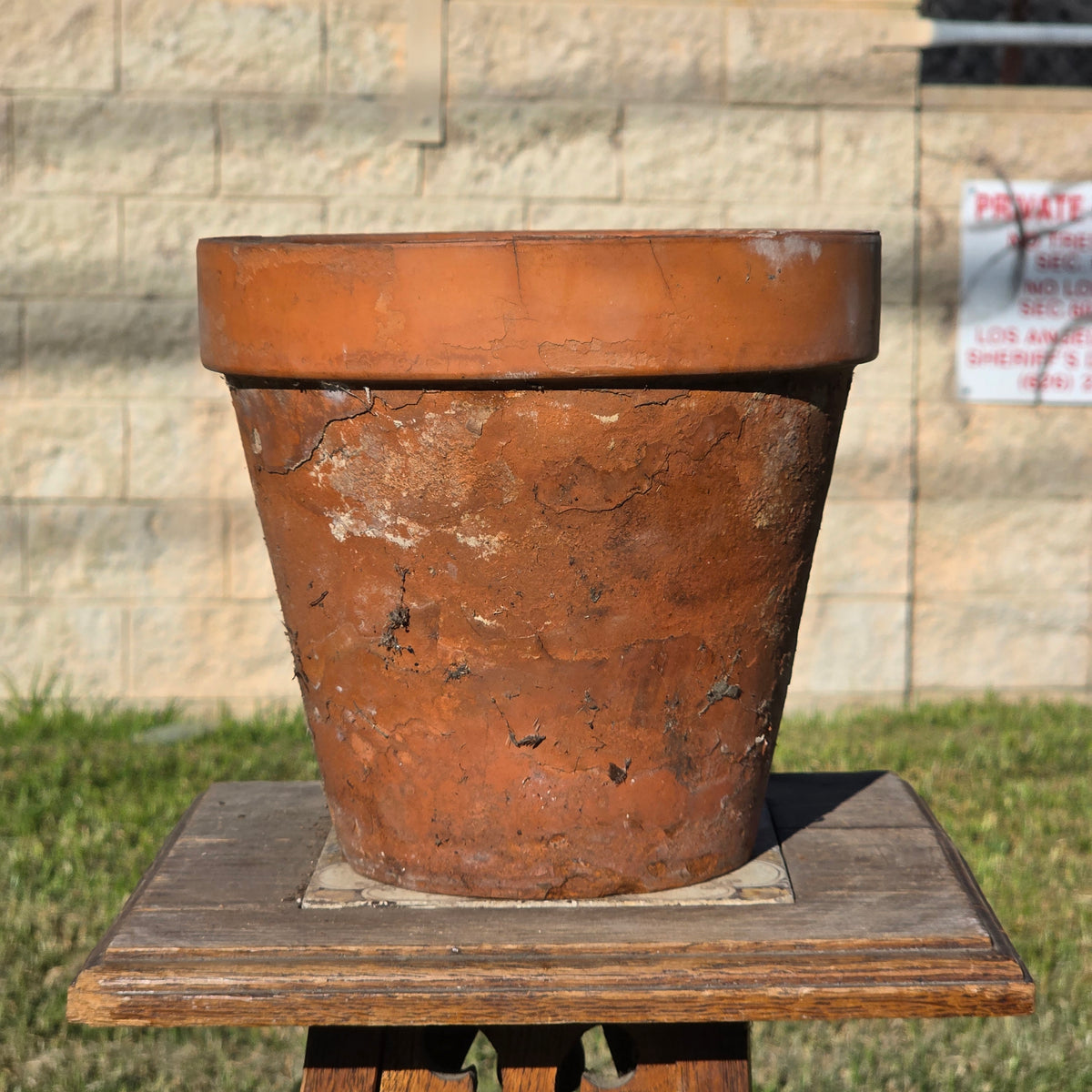 Vintage Heavily Weathered Terracotta Planter Pot Rustic Clay Garden Flower 9x8