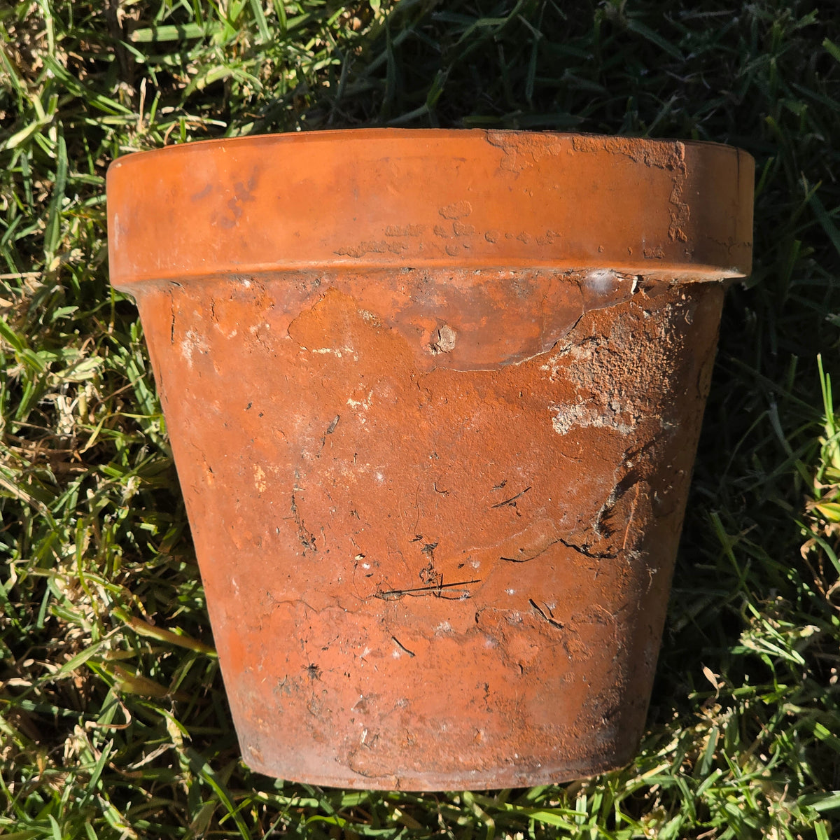 Vintage Heavily Weathered Terracotta Planter Pot Rustic Clay Garden Flower 9x8