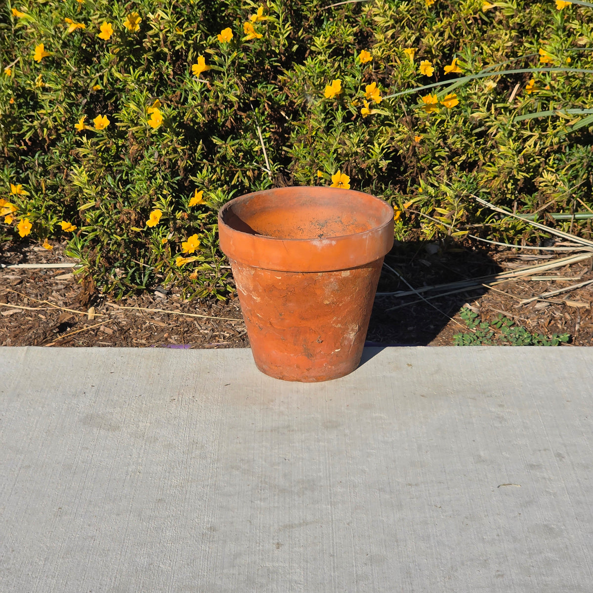 Vintage Heavily Weathered Terracotta Planter Pot Rustic Clay Garden Flower 9x8