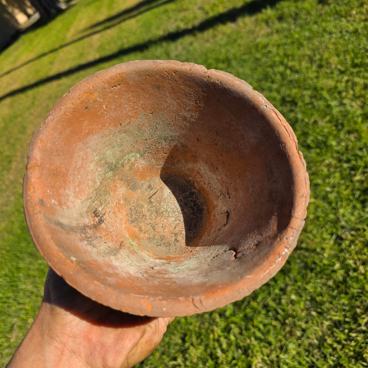 Antique French Terracotta Pine Resin Collecting Pot Clay Sap Planter Bowl Rustic