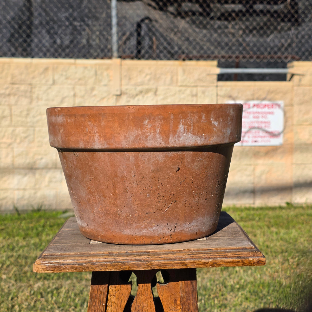 Vintage Italian Terracotta Planter Pot 10.75" Clay Flower Aged Patina Italy 27