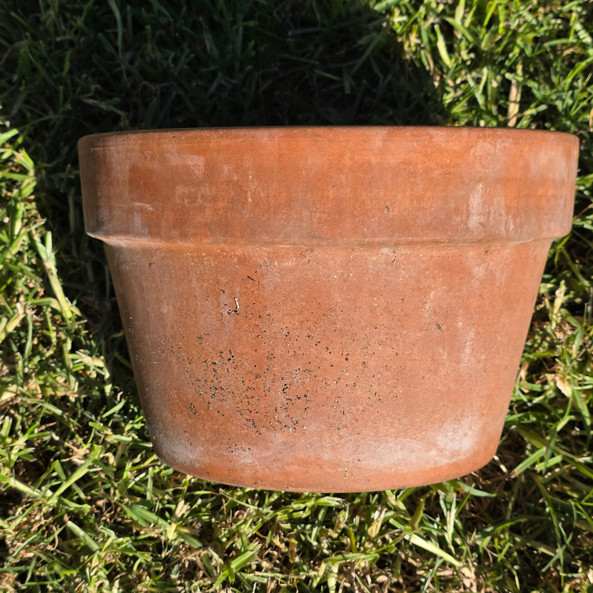Vintage Italian Terracotta Planter Pot 10.75" Clay Flower Aged Patina Italy 27