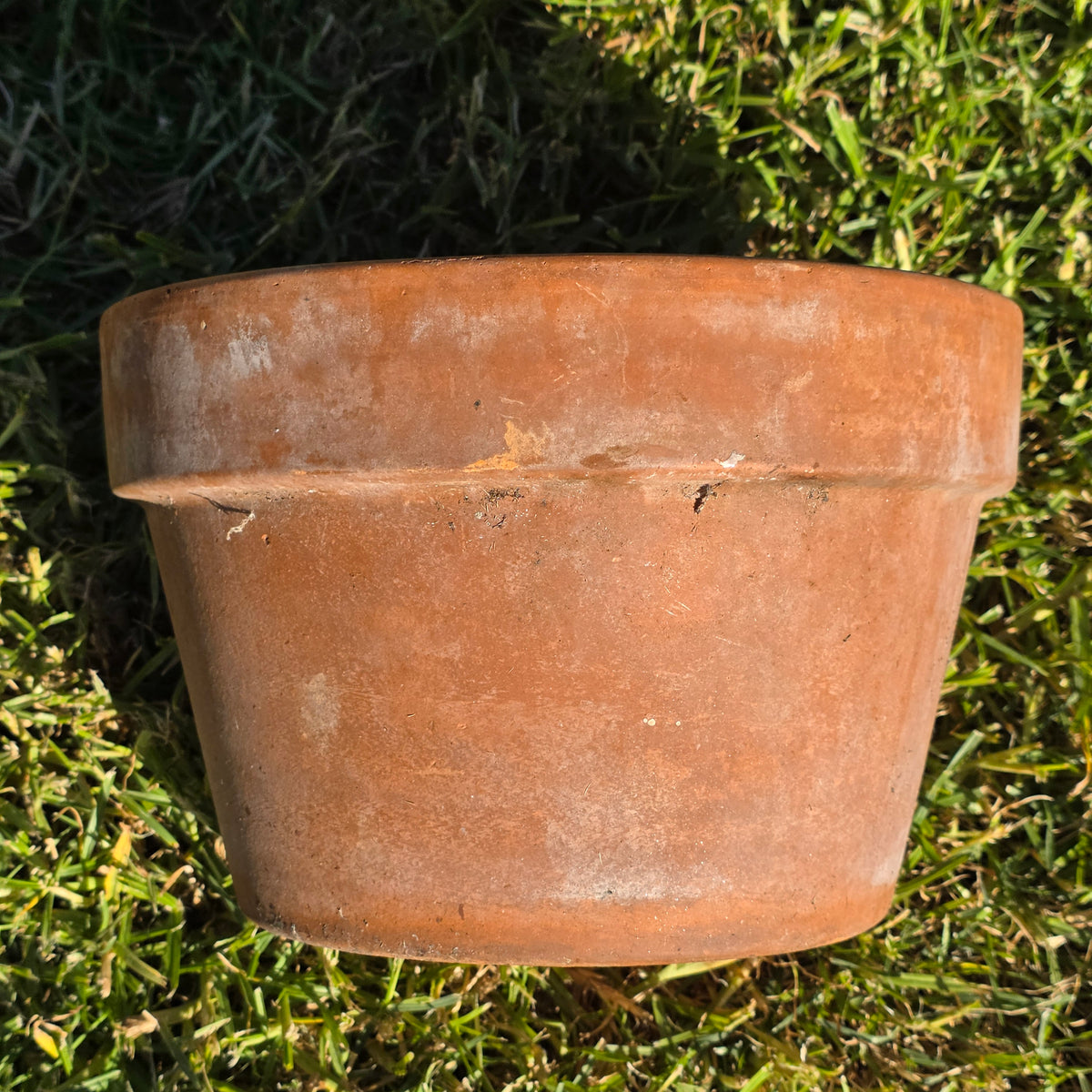 Vintage Italian Terracotta Planter Pot 10.75" Clay Flower Aged Patina Italy 27