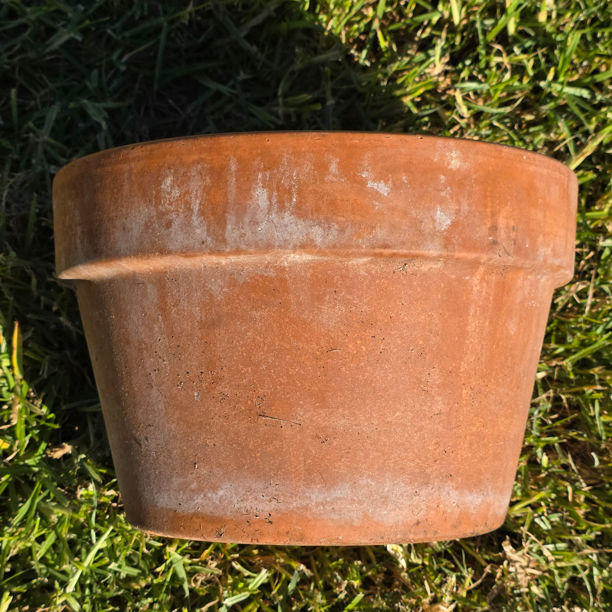 Vintage Italian Terracotta Planter Pot 10.75" Clay Flower Aged Patina Italy 27