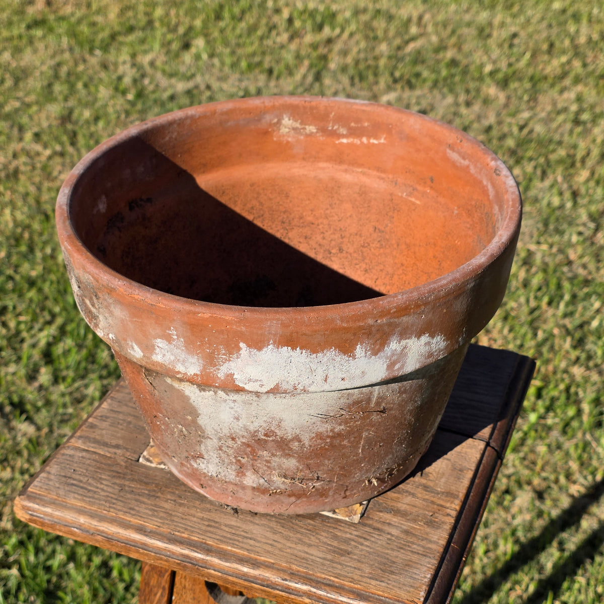 Vintage Italian Terracotta Planter Pot 10.75" Clay Flower Aged Patina Italy 27