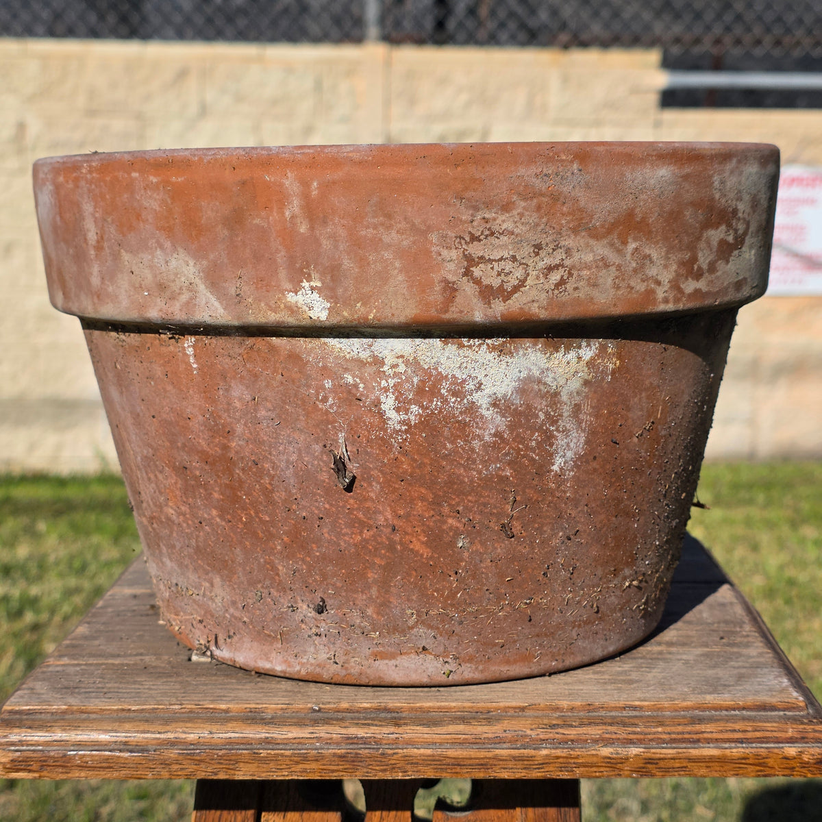 Vintage Italian Terracotta Planter Pot 10.75" Clay Flower Aged Patina Italy 27