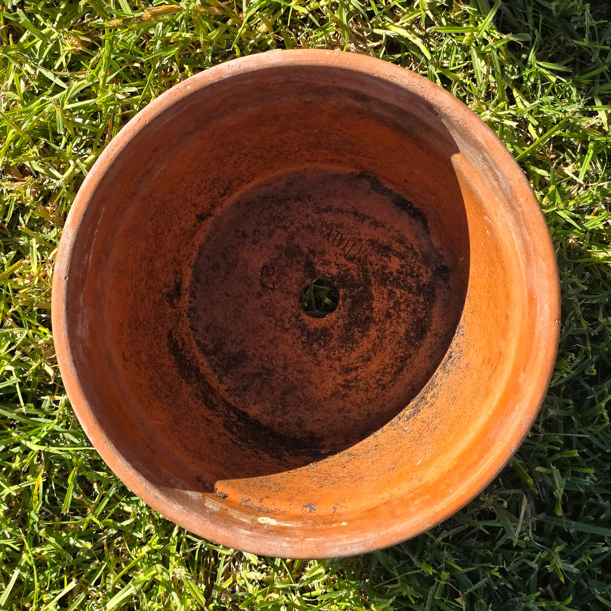 Vintage Italian Terracotta Planter Pot 10.75" Clay Flower Aged Patina Italy 27