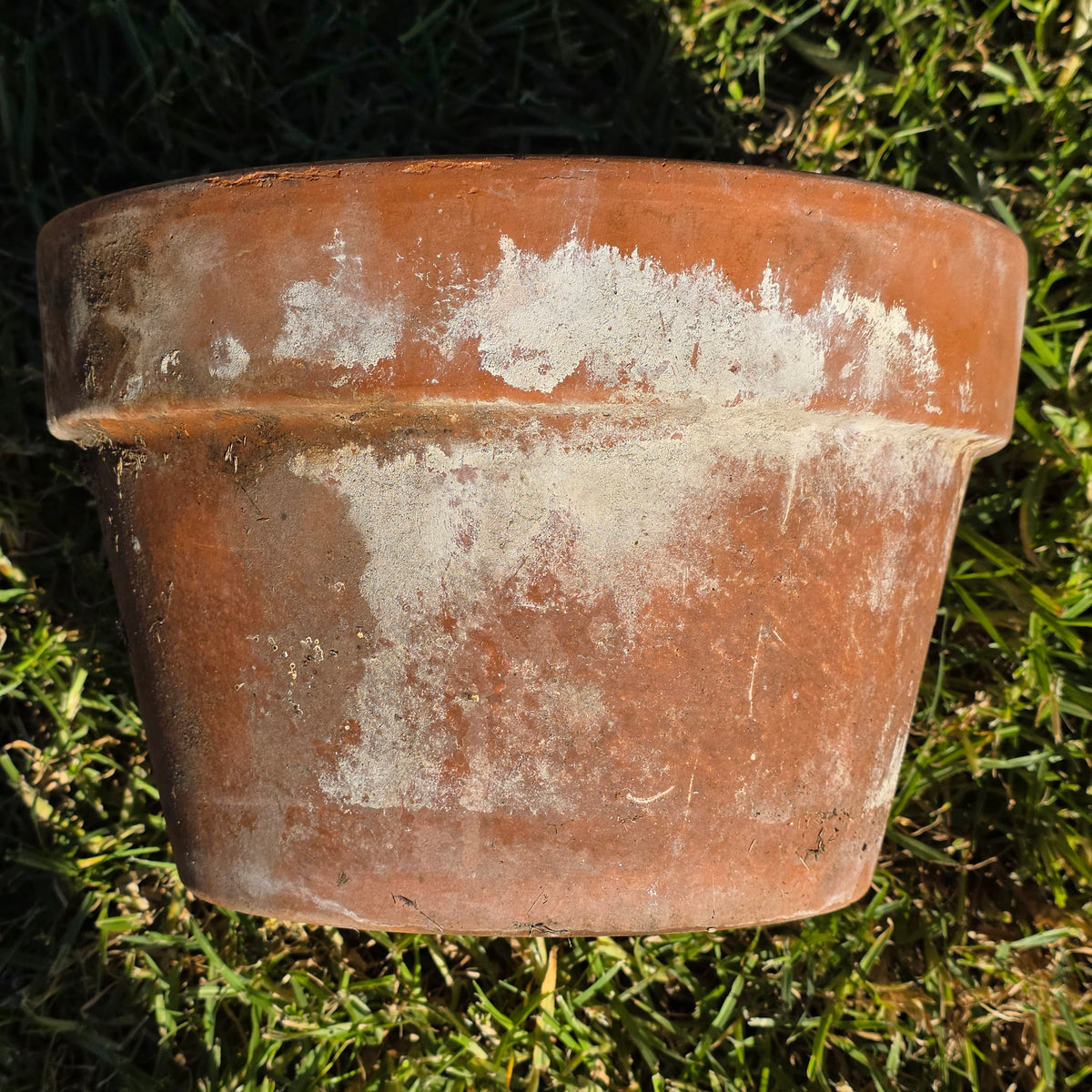 Vintage Italian Terracotta Planter Pot 10.75" Clay Flower Aged Patina Italy 27