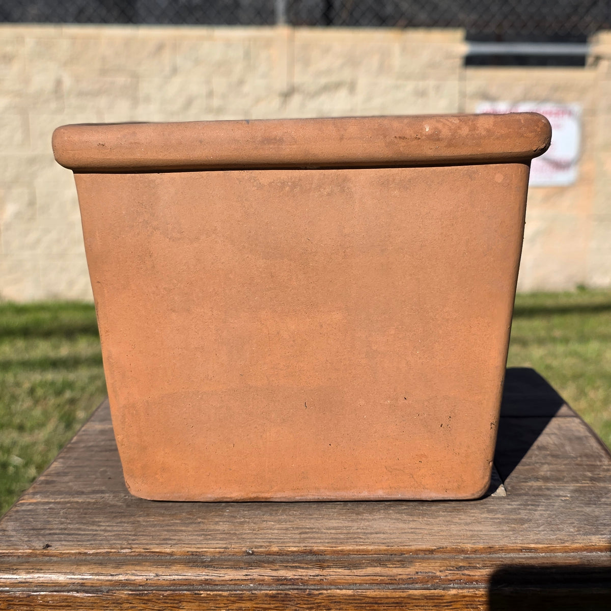 Vintage Terracotta Square Planter Tapered Flower Pot Heavy Rim Clay Garden 7"