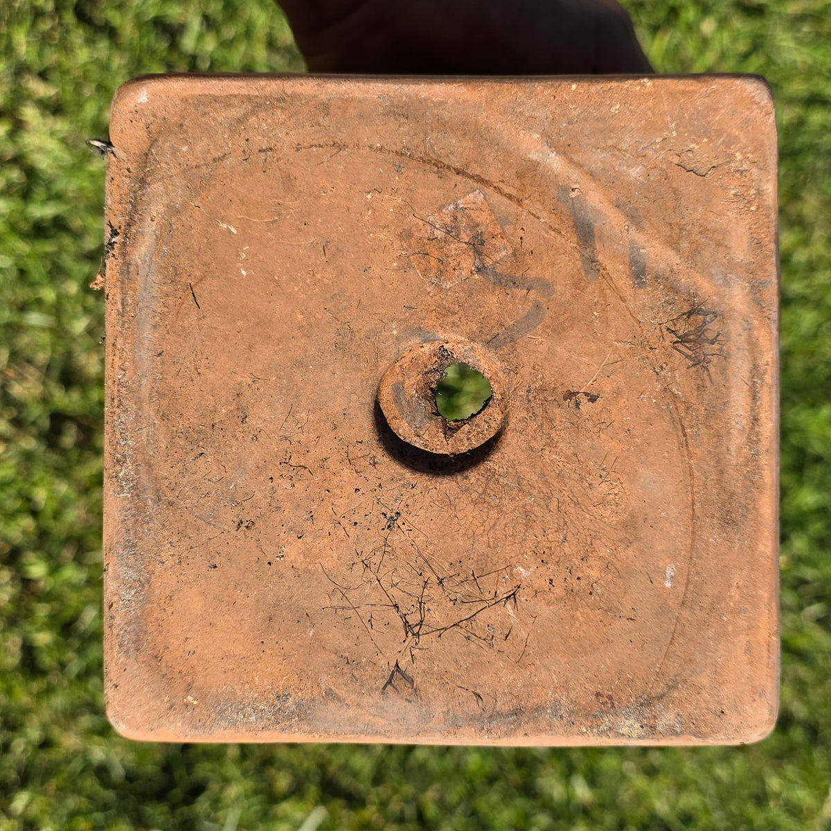 Vintage Terracotta Square Planter Tapered Flower Pot Heavy Rim Clay Garden 7"
