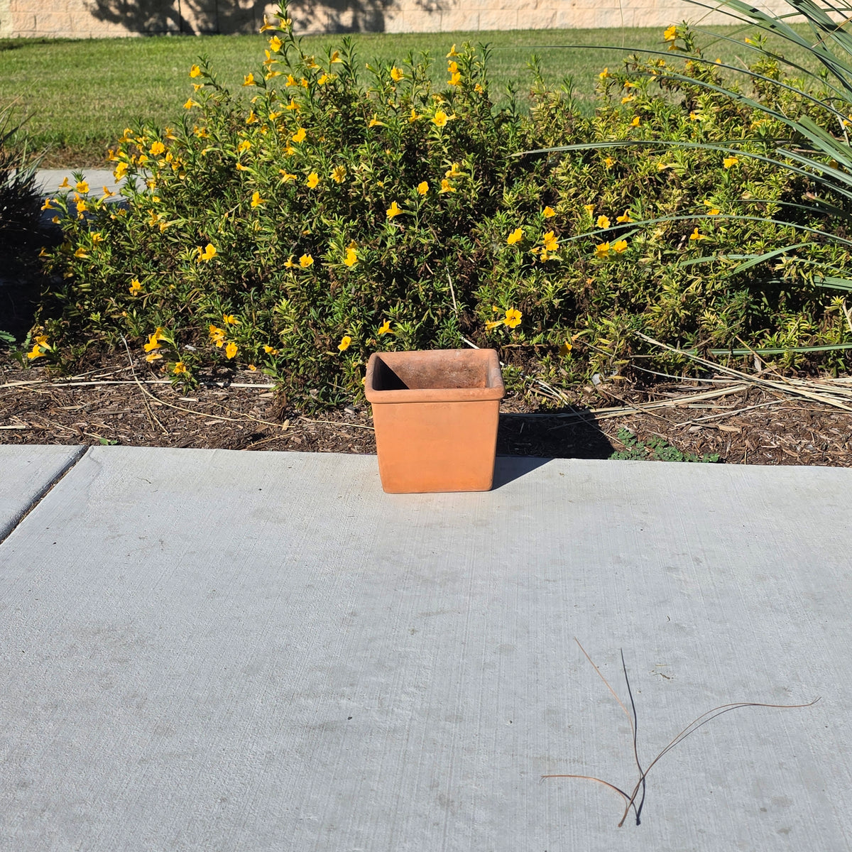 Vintage Terracotta Square Planter Tapered Flower Pot Heavy Rim Clay Garden 7"