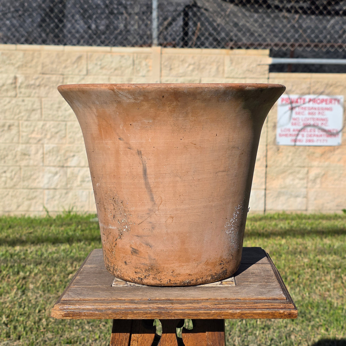 Vintage Terracotta Planter Flared Rim Flower Pot Weathered Clay Garden 11"