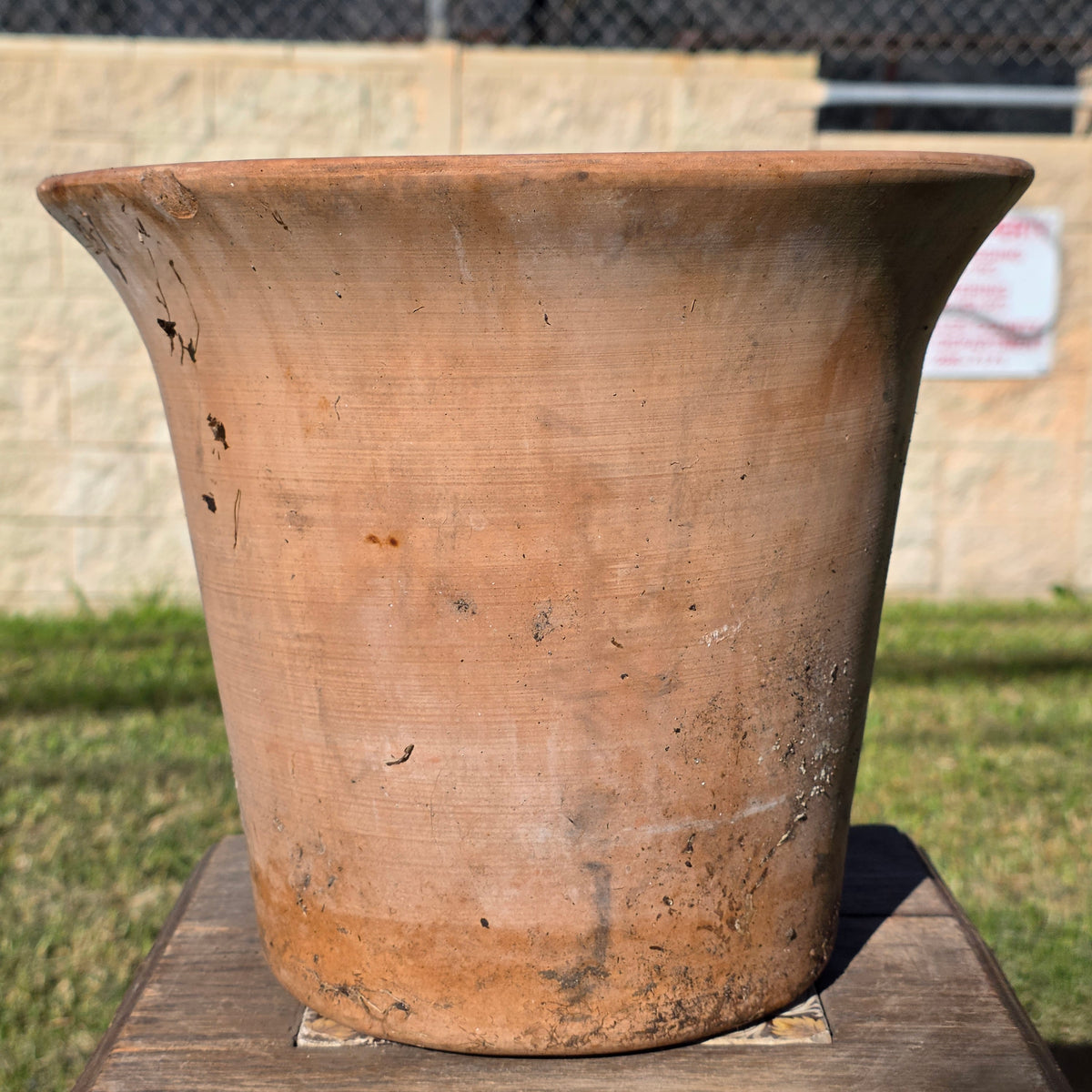 Vintage Terracotta Planter Flared Rim Flower Pot Weathered Clay Garden 11"
