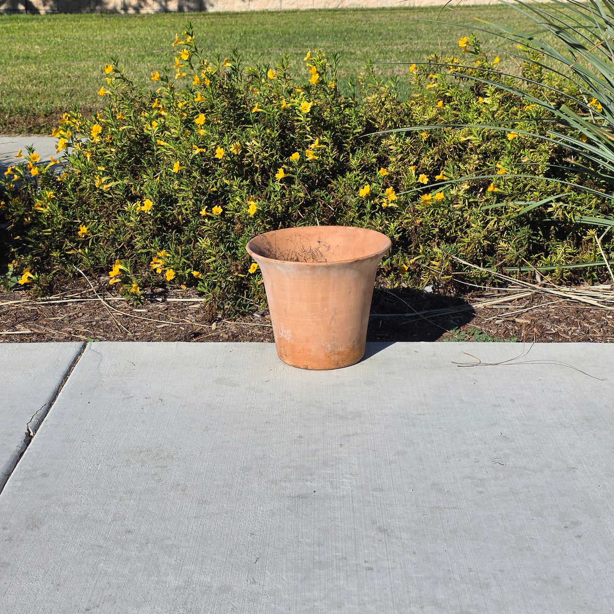 Vintage Terracotta Planter Flared Rim Flower Pot Weathered Clay Garden 11"