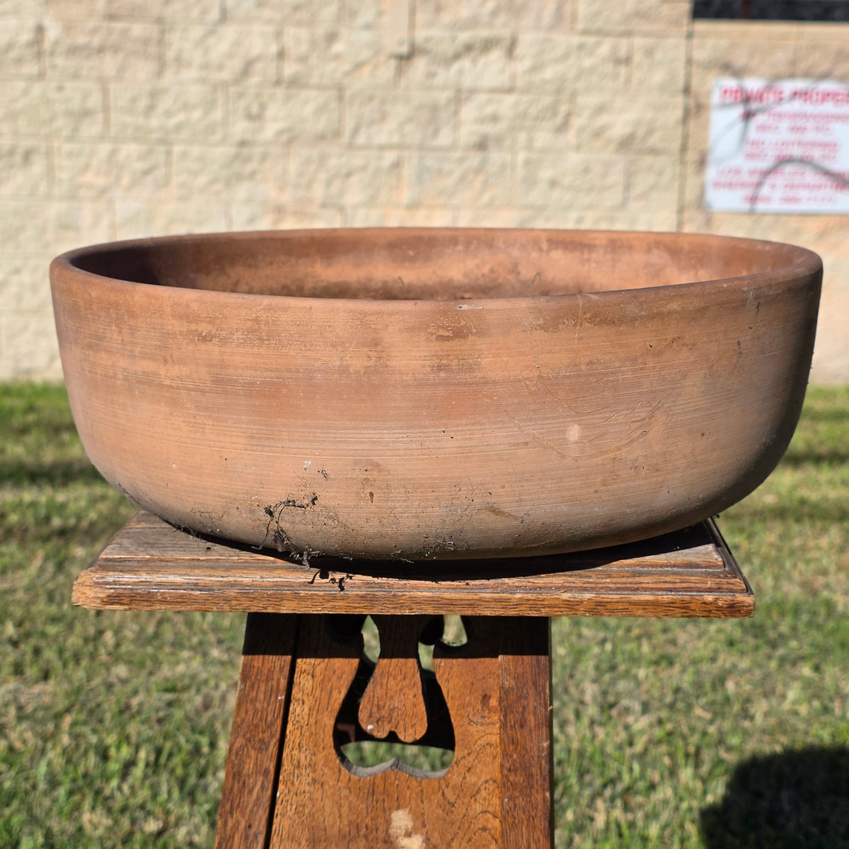 Vintage PMDI Terracotta Bowl Planter Pottery Mfg Mexico Succulent Bonsai 14"