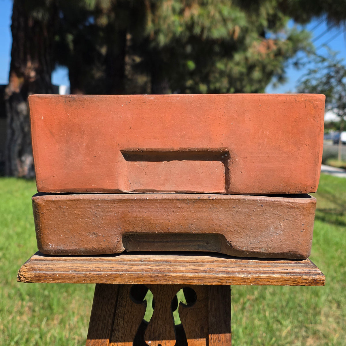 Vtg Toscana Terracotta Bonsai Planter Pot Square Succulent Cachepot with Saucer (Copy)