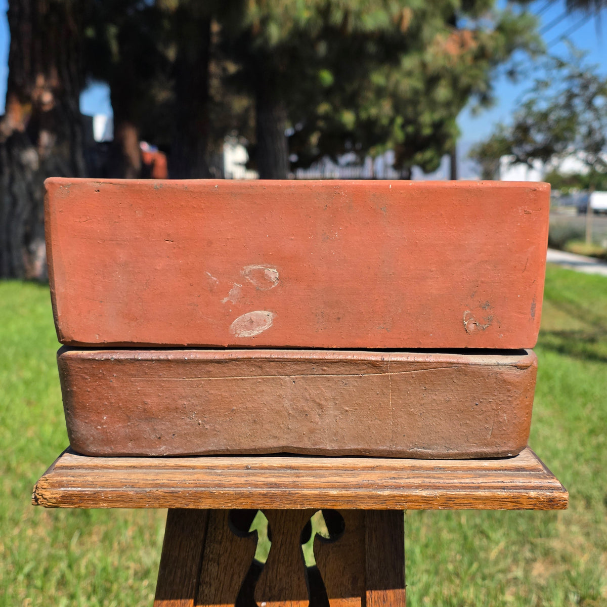 Vtg Toscana Terracotta Bonsai Planter Pot Square Succulent Cachepot with Saucer (Copy)
