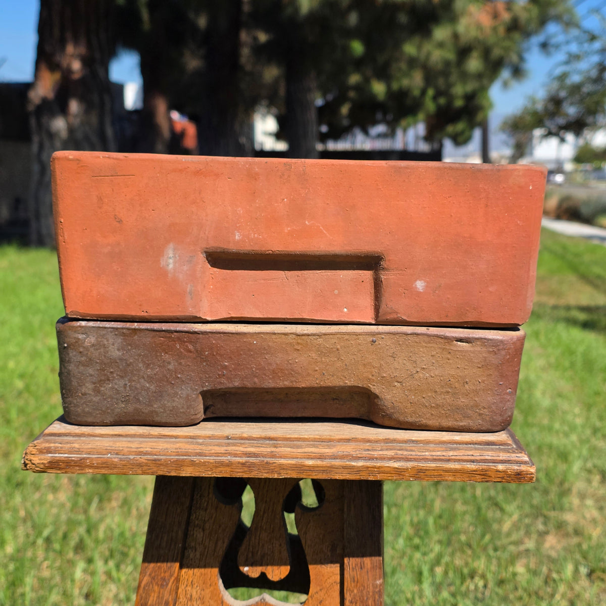 Vtg Toscana Terracotta Bonsai Planter Pot Square Succulent Cachepot with Saucer (Copy)