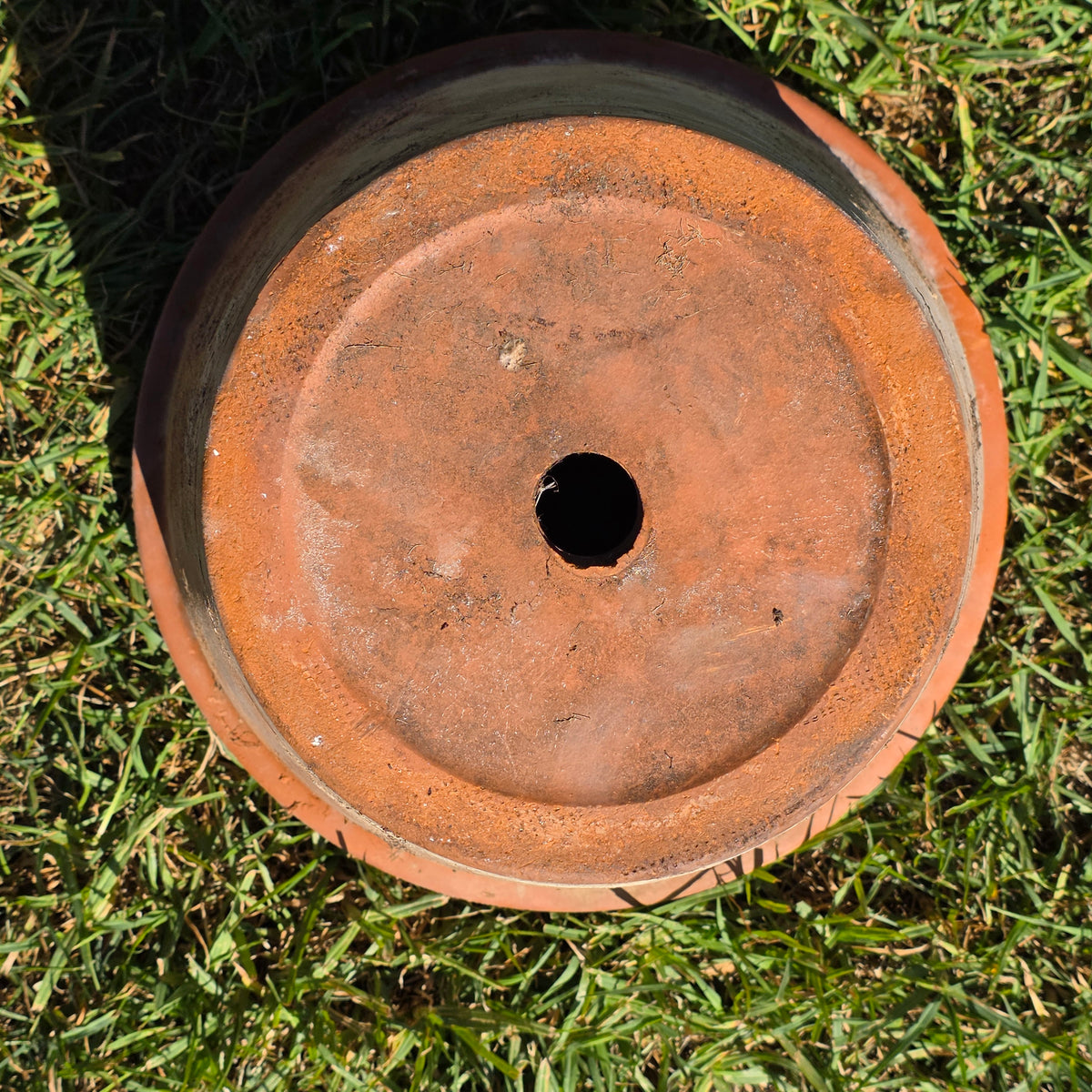 Reserved/Vintage Terracotta Planter Large Rustic Clay Flower Pot Heavy Garden Aged Patina
