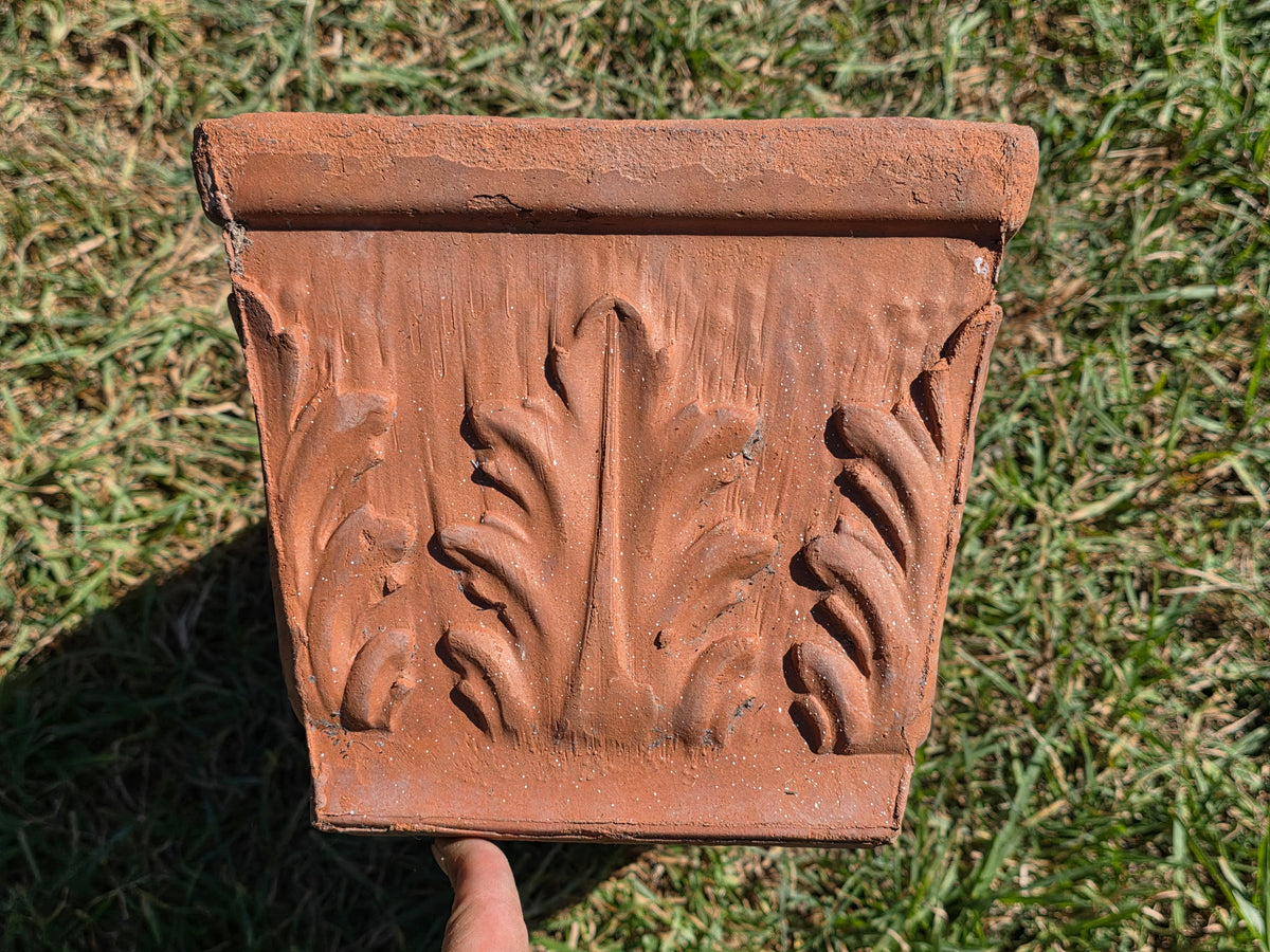 Vintage SILMA Italy Terracotta Rectangular Planter 20" Acanthus Leaf Window Box