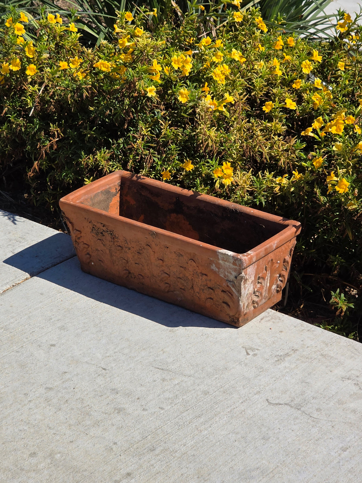 Vintage SILMA Italy Terracotta Rectangular Planter 20" Acanthus Leaf Window Box