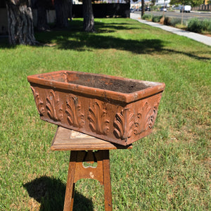 Vintage SILMA Italy Terracotta Rectangular Planter 20" Acanthus Leaf Window Box