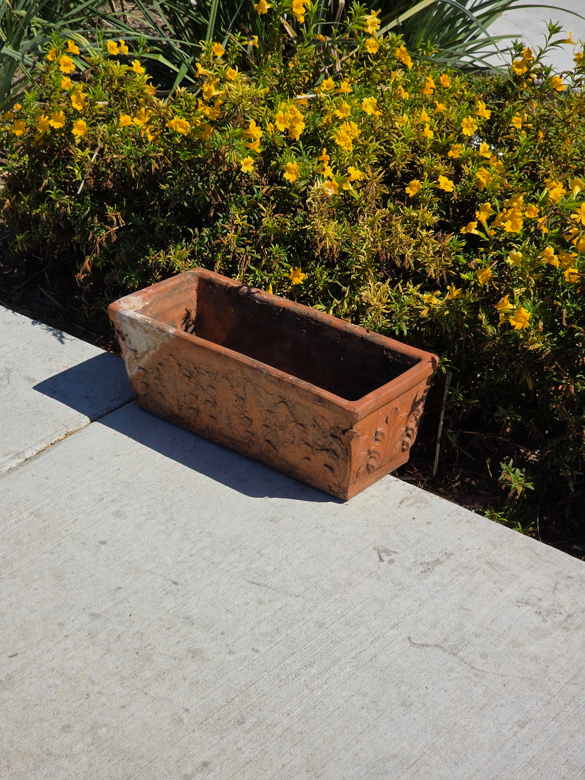 Vintage SILMA Italy Terracotta Rectangular Planter 20" Acanthus Leaf Window Box