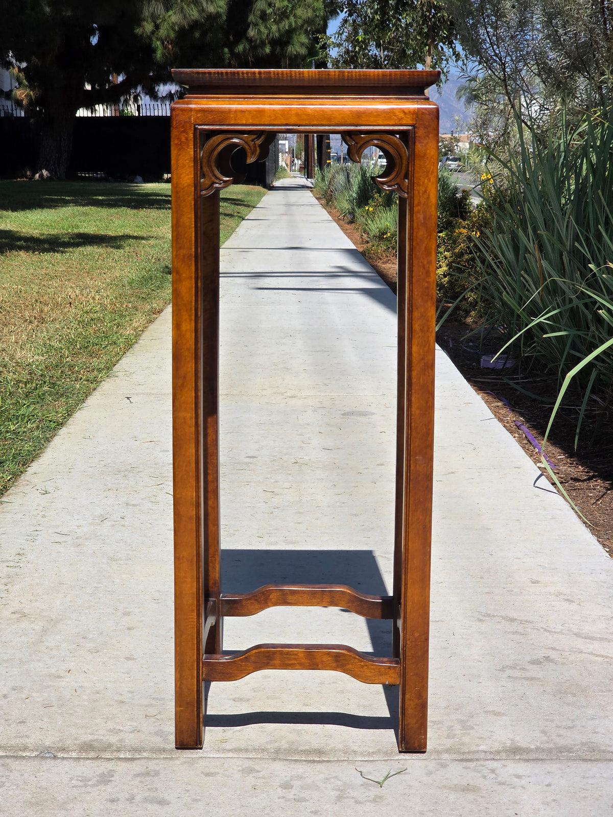 Wellington Hall Wood Plant Stand Pedestal Table Chinese Chippendale Vintage 32"