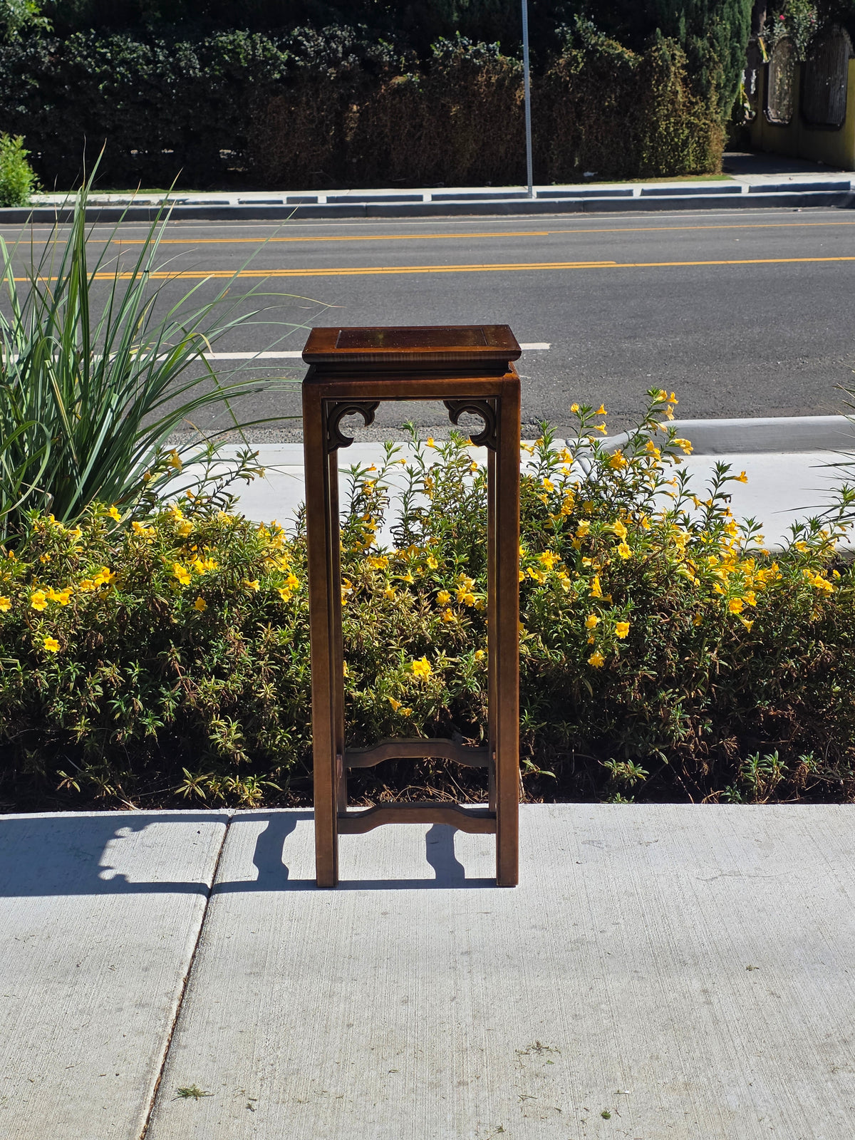 Wellington Hall Wood Plant Stand Pedestal Table Chinese Chippendale Vintage 32"