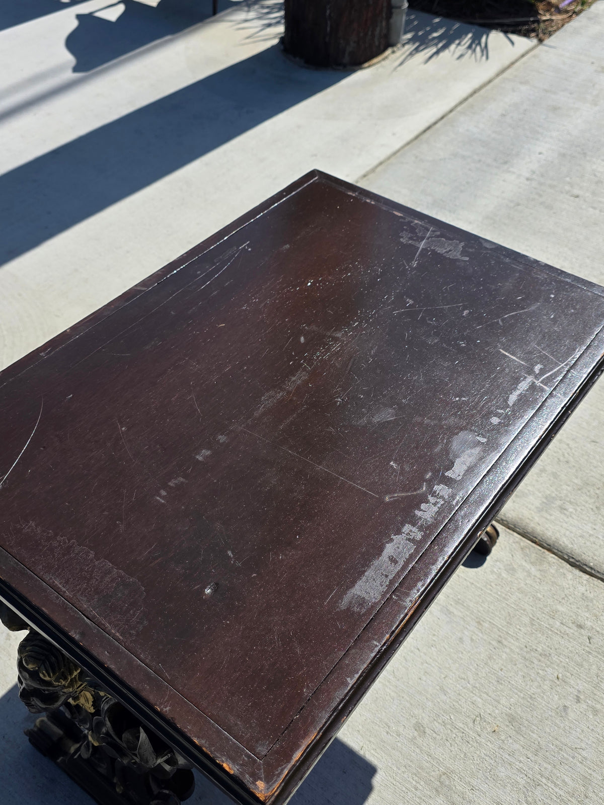 Universal Pictures Prop Antique French Renaissance Cherub Trestle Side Table