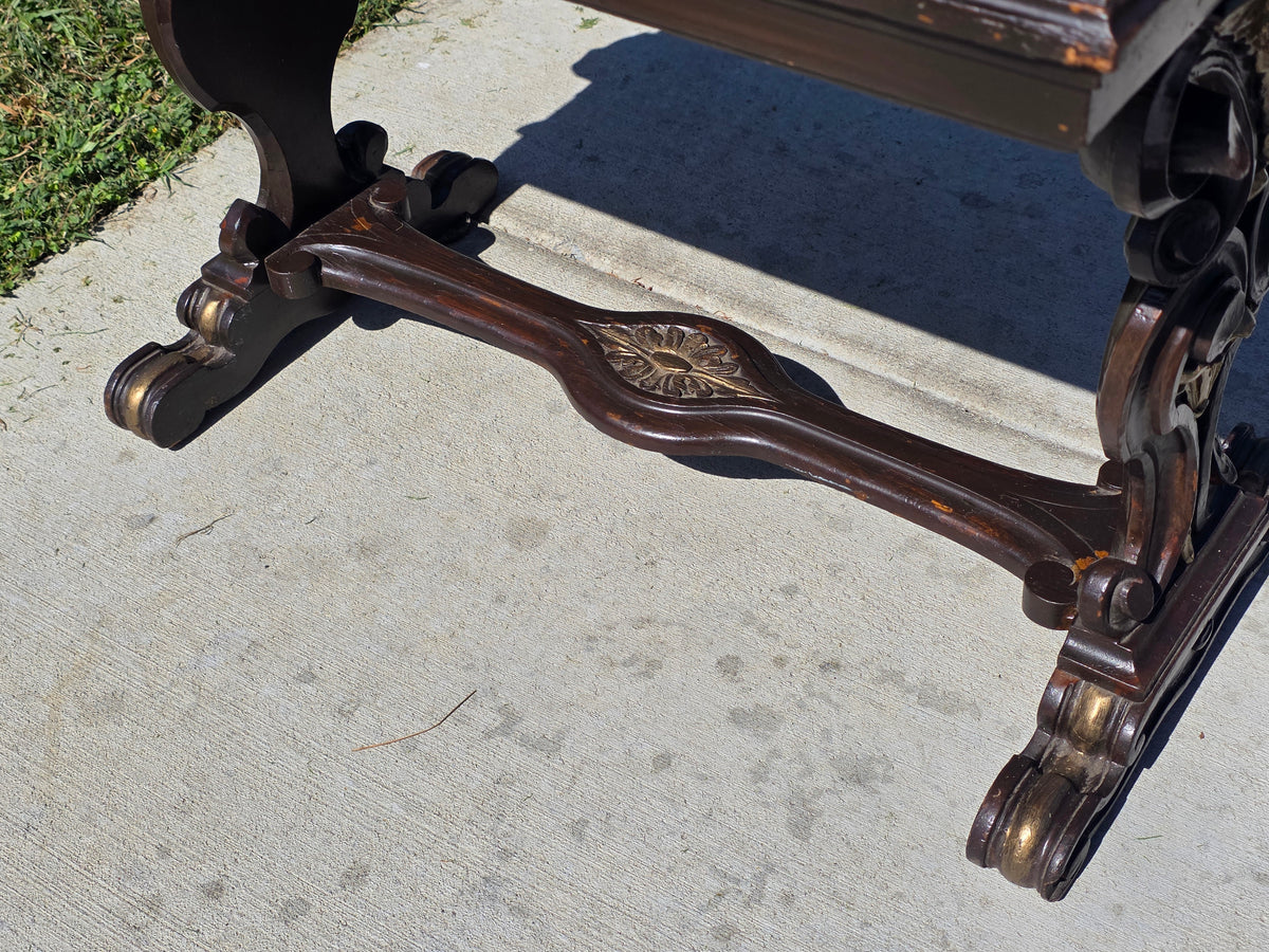 Universal Pictures Prop Antique French Renaissance Cherub Trestle Side Table
