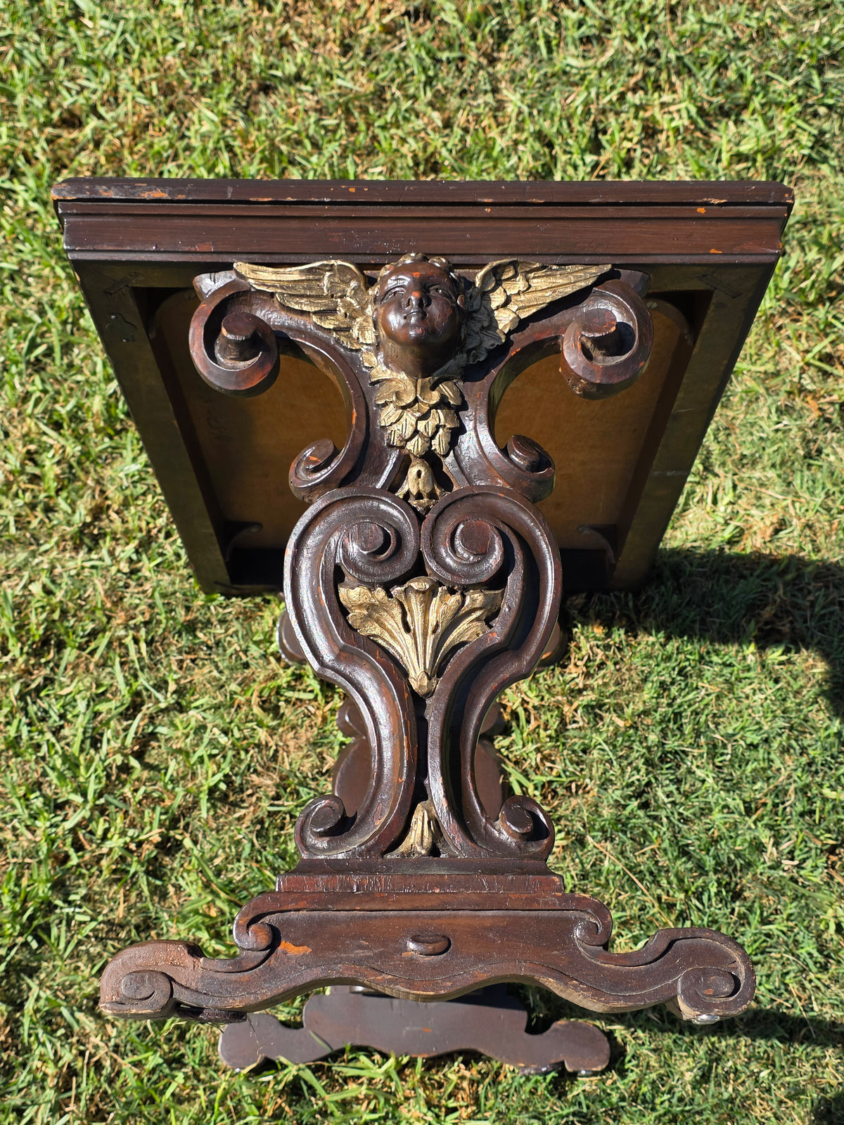 Universal Pictures Prop Antique French Renaissance Cherub Trestle Side Table