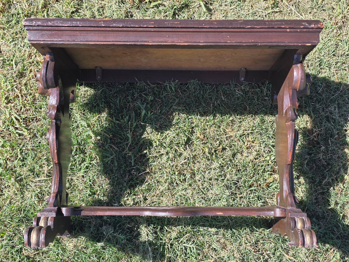 Universal Pictures Prop Antique French Renaissance Cherub Trestle Side Table