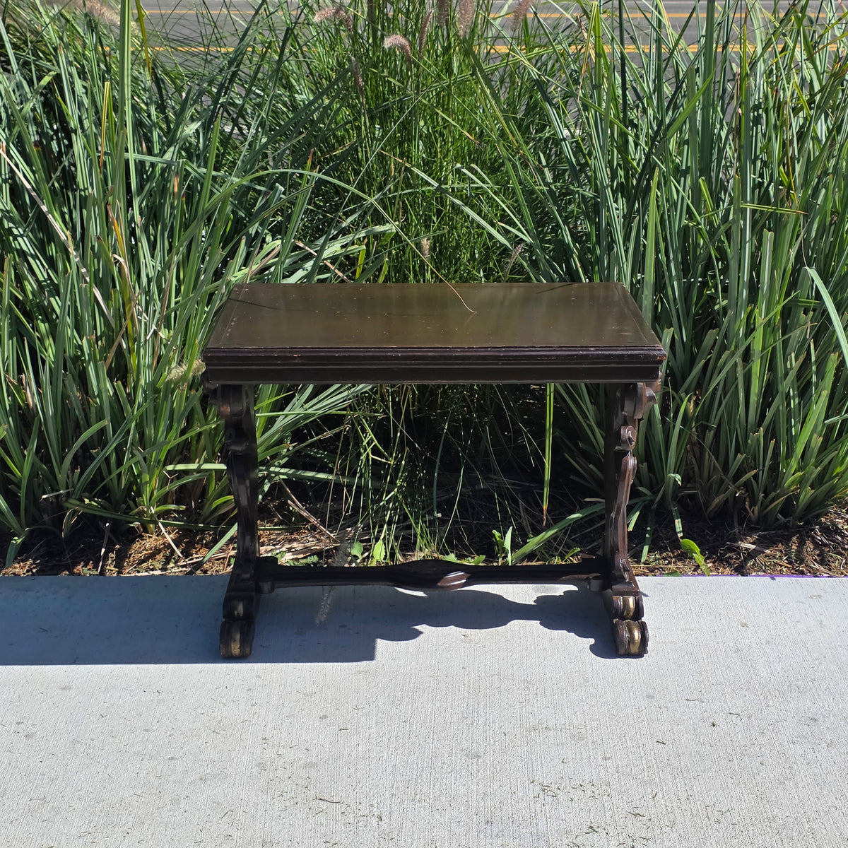 Universal Pictures Prop Antique French Renaissance Cherub Trestle Side Table
