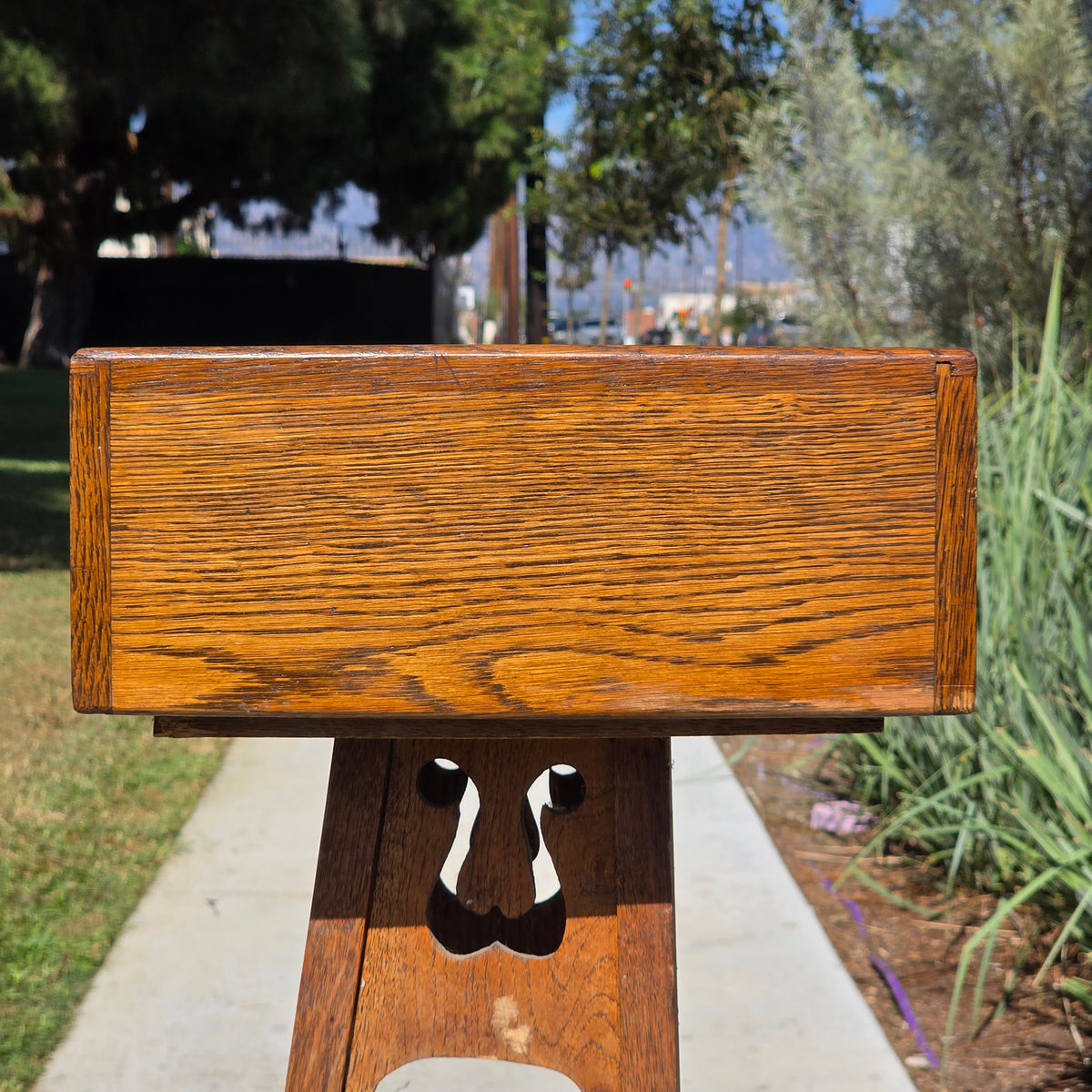 Antique Oak Card Catalog 2 Drawer Library File Box Desk Recipe Holder (Damage)