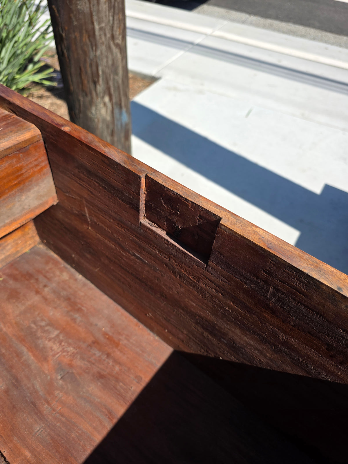 Antique Dutch Colonial Teak Wood Blanket Box Trunk Studded Brass Inlaid Chest