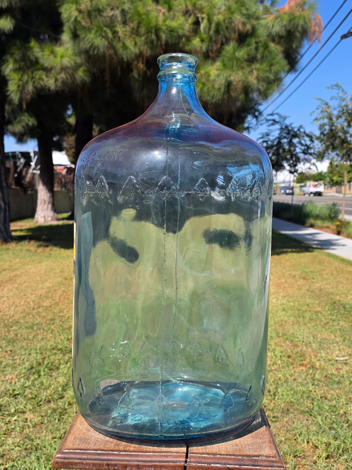 Vintage Arrowhead Puritas 5 Gallon Glass Water Bottle Carboy Wood Crate 1973 (Damage)