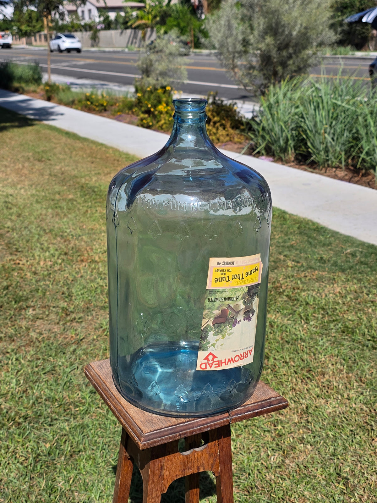 Vintage Arrowhead Puritas 5 Gallon Glass Water Bottle Carboy Wood Crate 1973 (Damage)