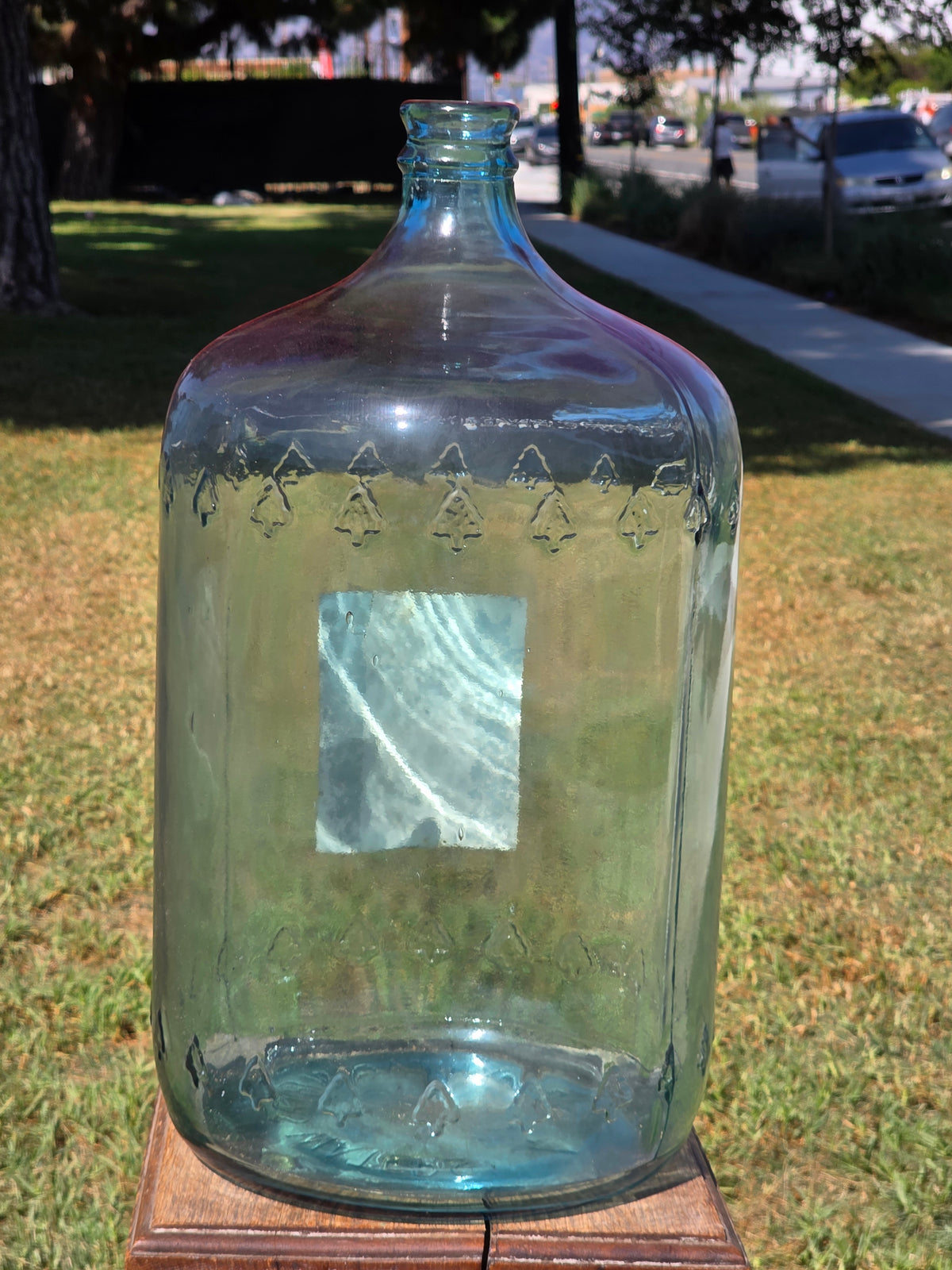 Vintage Arrowhead Puritas 5 Gallon Glass Water Bottle Carboy Wood Crate 1976