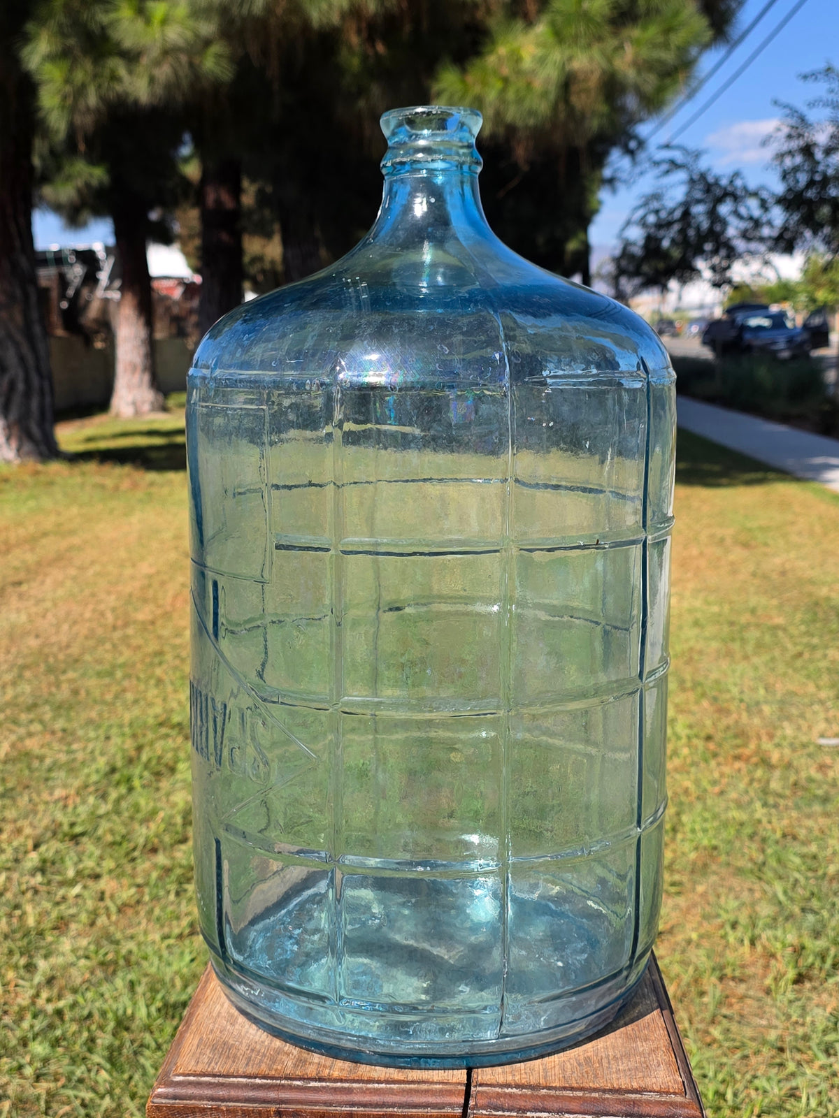 Vintage 1971 Sparklettes Blue Glass Carboy 5 Gallon Water Bottle Jug Los Angeles