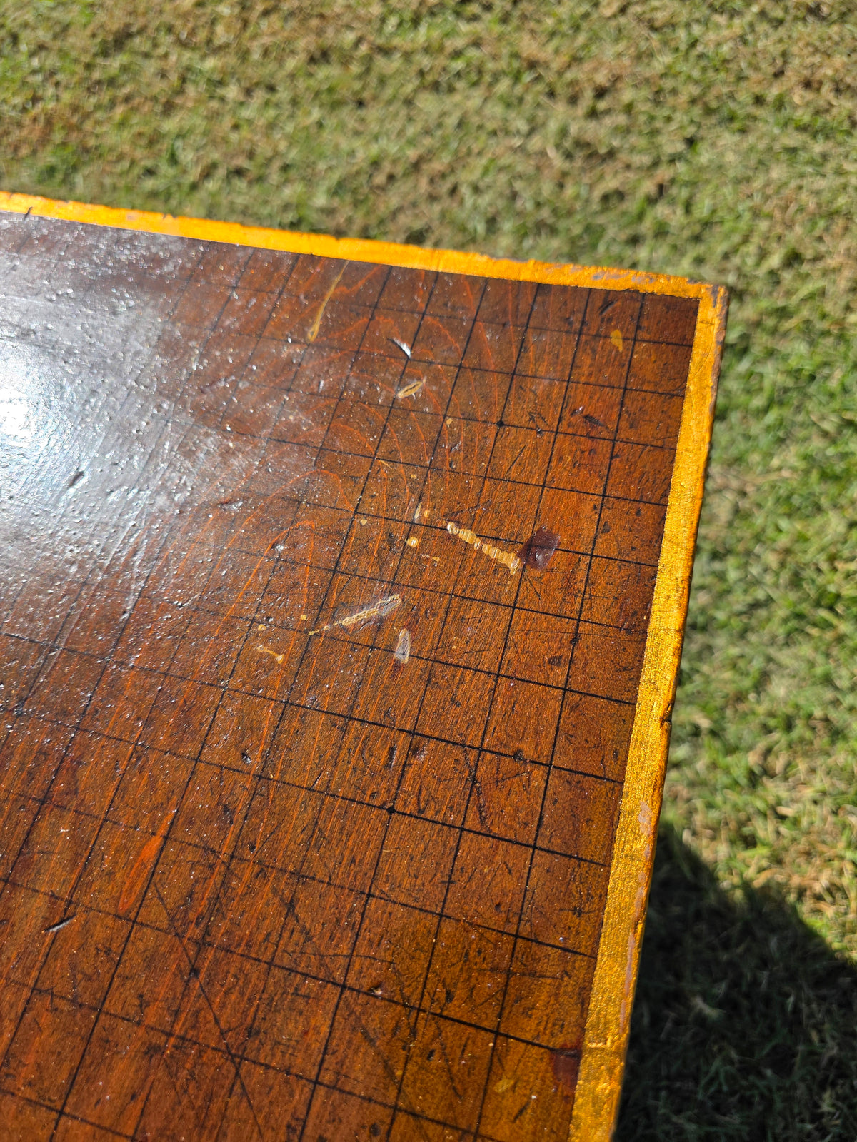 Antique Japanese Goban Go Board Table Gold Lacquer Sakura Plant Stand Low 1917
