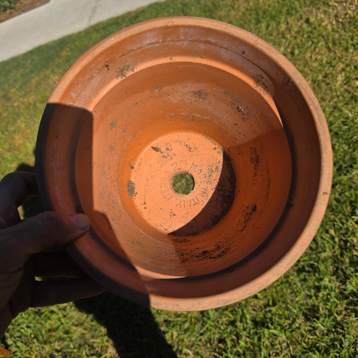 Pair of 2 ITERRA 20 Terracotta Planters Clay Flower Pots Made in Italy 8" Vtg