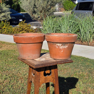 Pair of 2 Vintage ITERRA Terracotta Planter 8" Italian Clay Pots (Made in Italy)