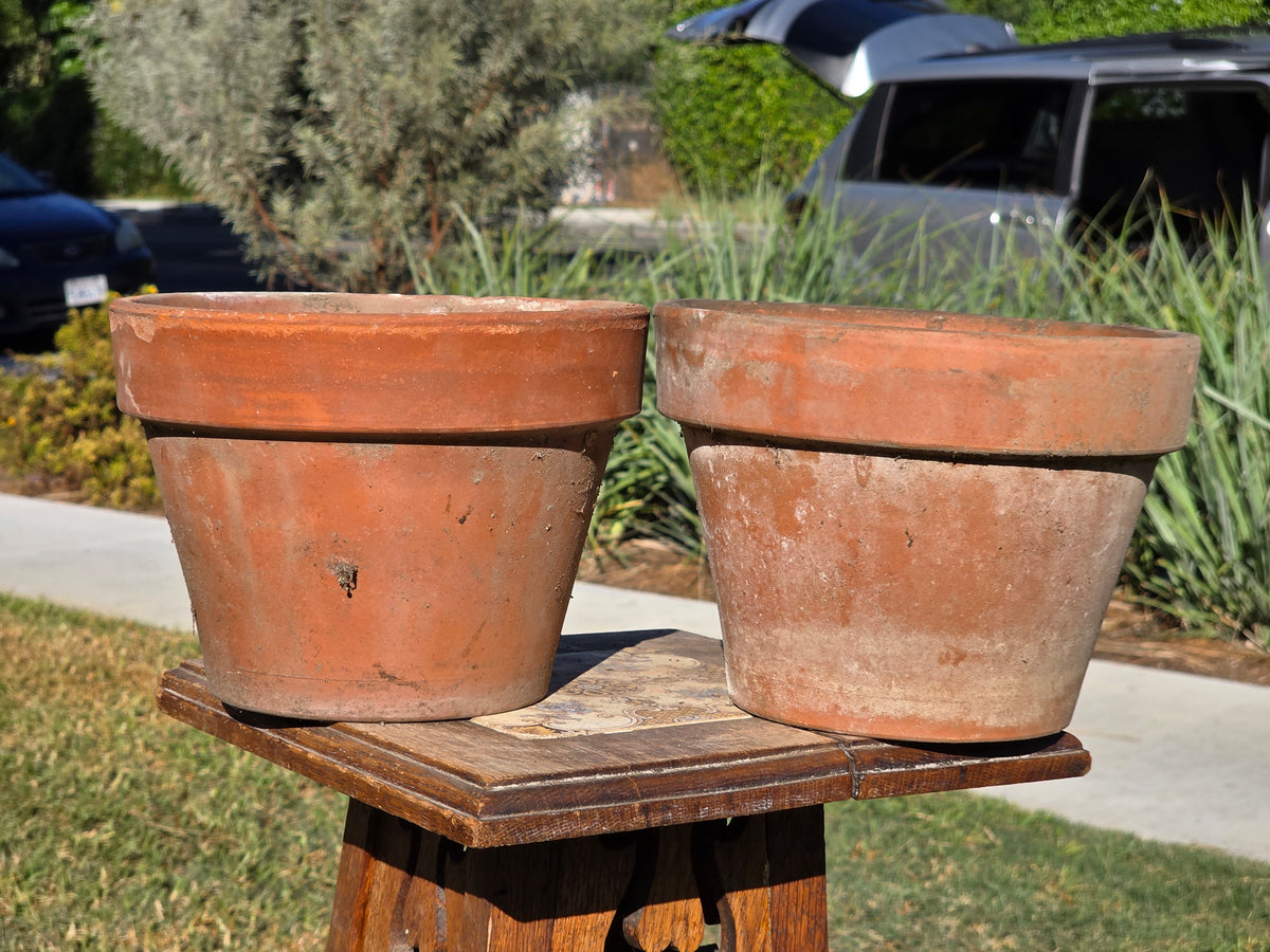 Pair of 2 Vintage ITERRA Terracotta Planter 8" Italian Clay Pots (Made in Italy) (Copy)