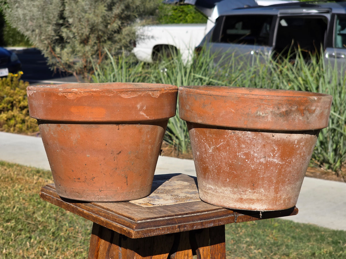 Pair of 2 Vintage ITERRA Terracotta Planter 8" Italian Clay Pots (Made in Italy) (Copy)