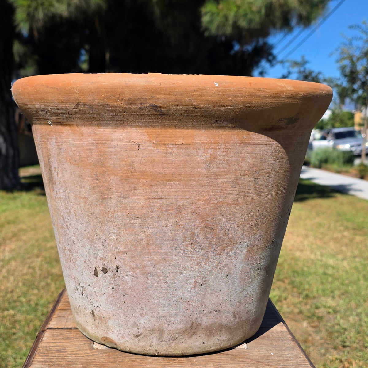 Vintage 13" Terracotta Planter Pot Heavy Duty Clay Garden Flower Mid Century USA