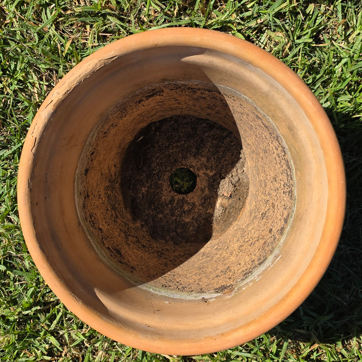 Vintage 13" Terracotta Planter Pot Heavy Duty Clay Garden Flower Mid Century USA