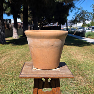 Vtg Terracotta Planter Pot Weathered Clay Flower 10" Rolled Rim Rustic Patina